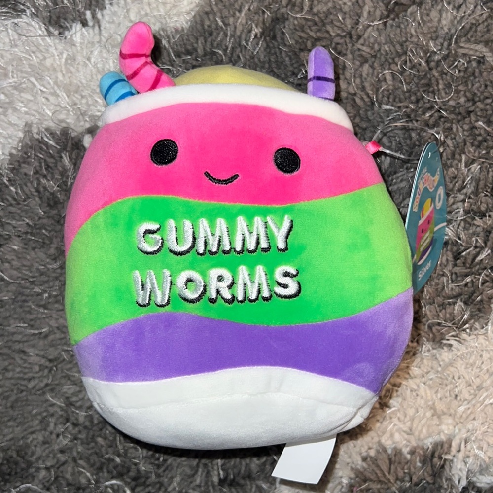 Silver The Gummy Worms Candy Pack Pink, Green, Purple & Blue First To Market